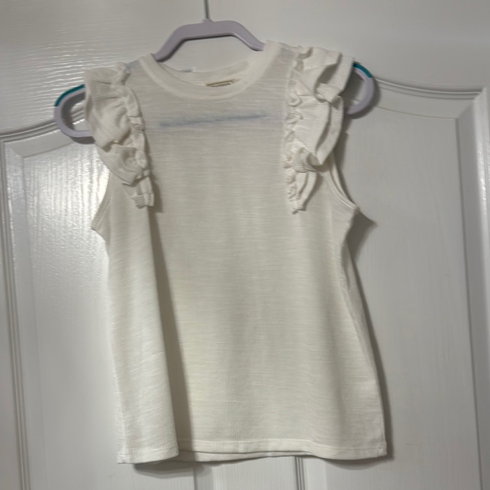 Hayden White Ruffled Tank Top